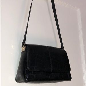 Black leather shoulder bag